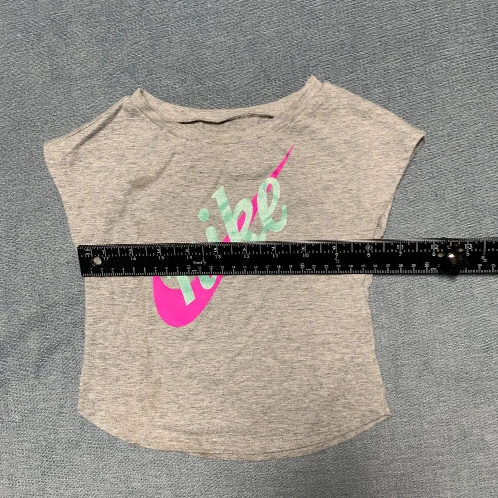 Nike Dri Fit T Shirt Baby's 24M Heather Gray Swoosh Logo Sleeveless Round Neck